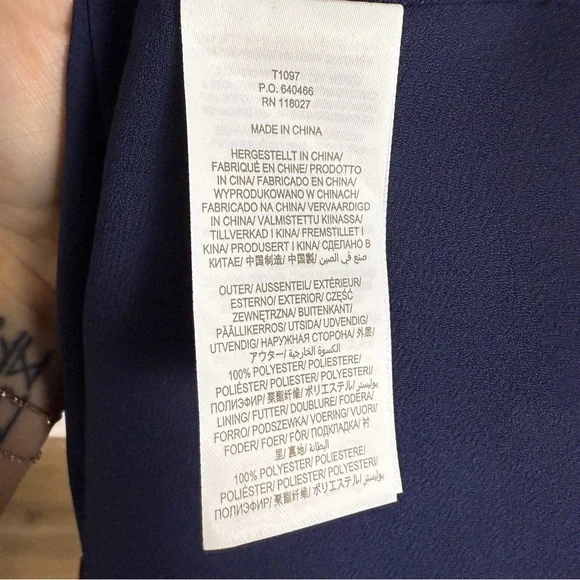 Boden Square Neck Floral Printed Top, Navy Multicolor, Size 10 - Picture 8 of 9